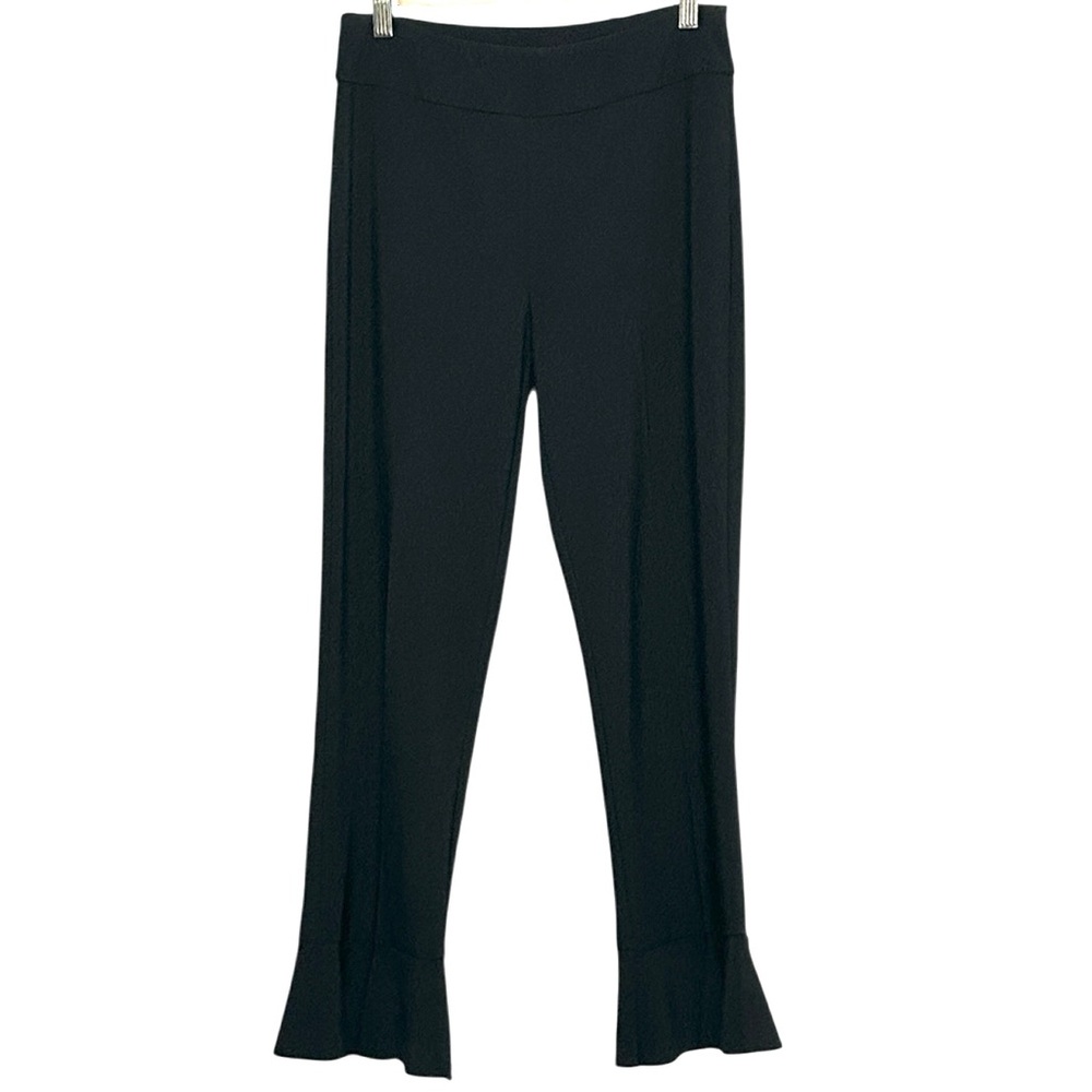 JOSEPH RIBKOFF Stretchy Black Pull-On Cropped Bell Hem‎ Pants Whimsigoth Size 6